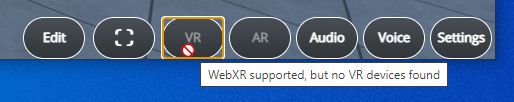 WebXR supported, but no devices found